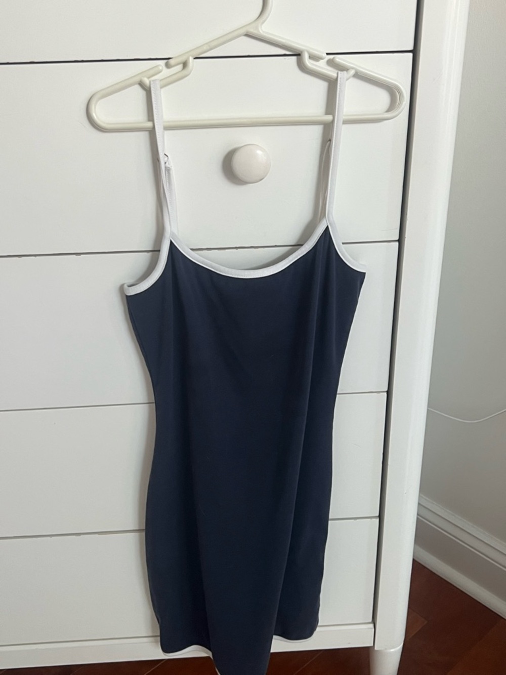 Edikted Navy Slip Dress with White Trim